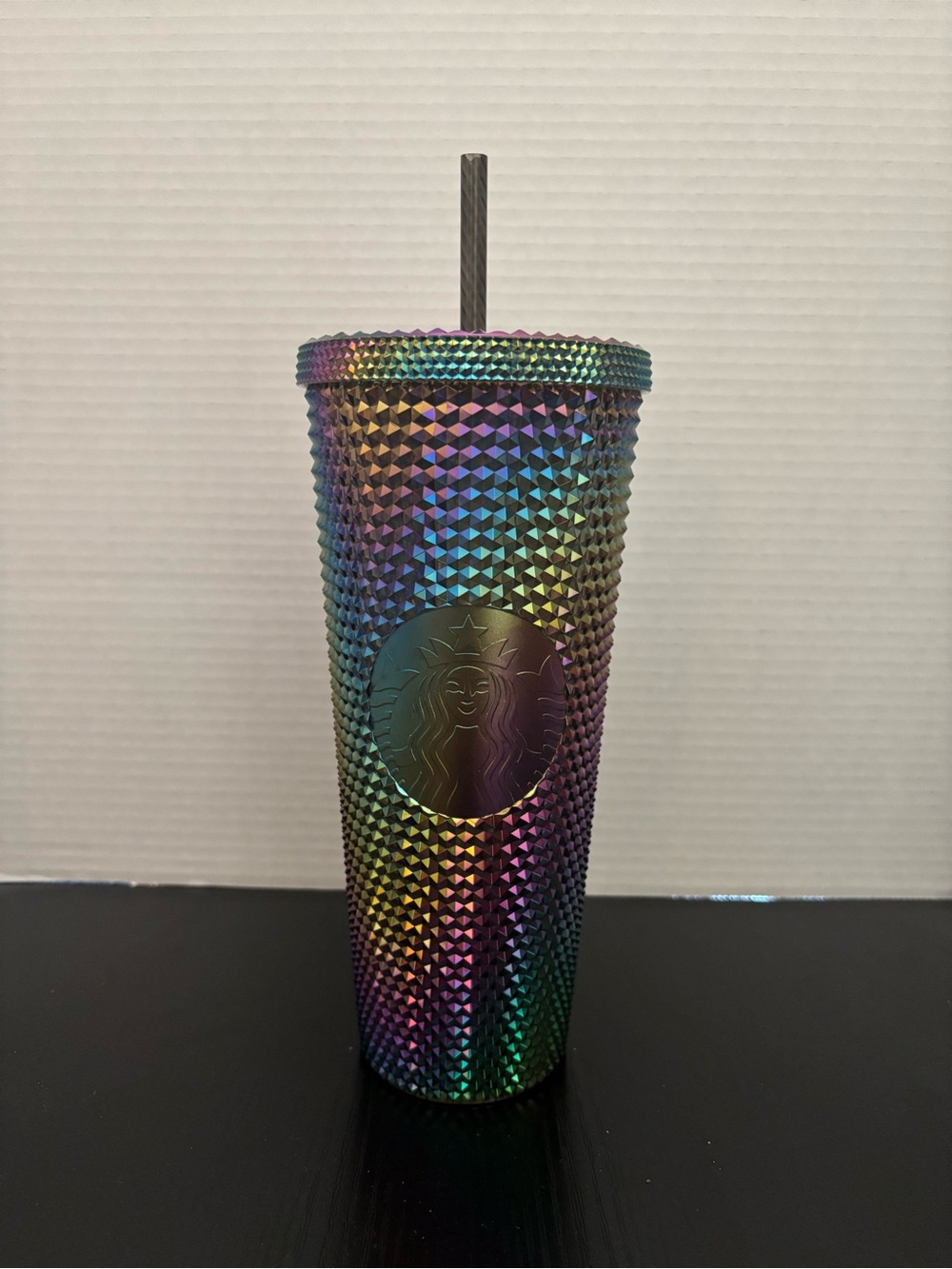Starbucks Studded Oil Slick Rainbow Tumbler with Straw